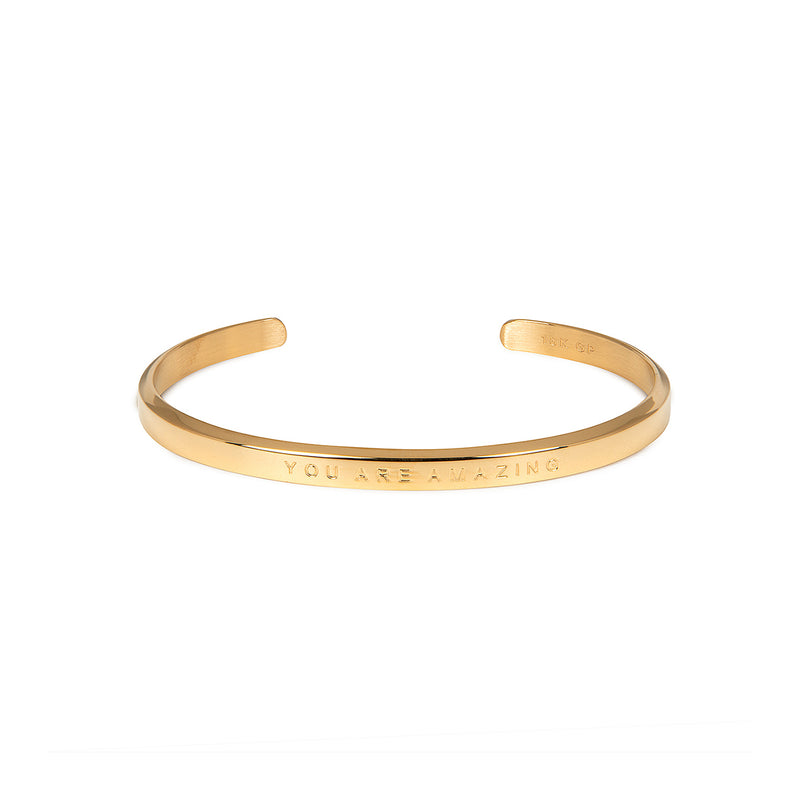 Engraved Cuff Bracelet in Gold or Silver
