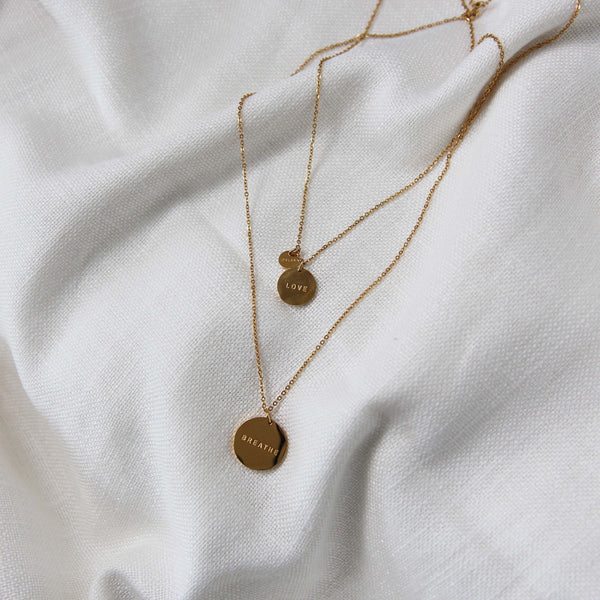 LOVE Word Charm Necklace in Gold or Silver