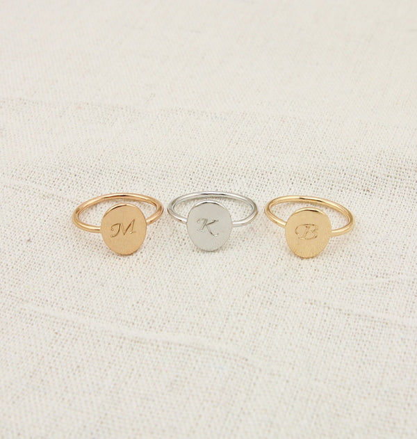Classic Oval Initial Ring